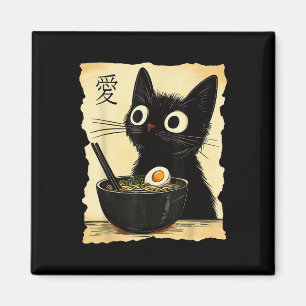 Íman Gato Engraçado Ramen Graphic Tee Japonês Anime Kaw