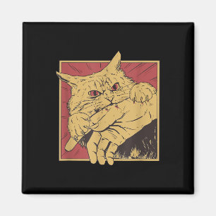 Íman Gato Engraçado Tee Japonês Anime Bite De Gato