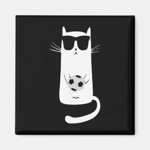 Íman Gato engraçado vestindo óculos de sol jogando fute