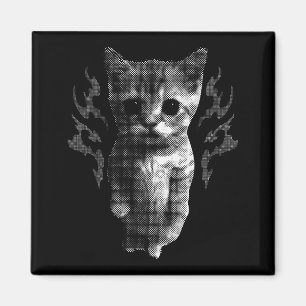 Íman Gato Engraçado Y2k Retro Silvestre Gatinho Vintage
