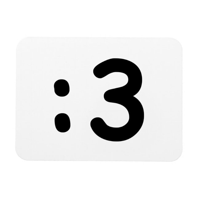 Íman Gato Face Emoticon: 3 (Horizontal)