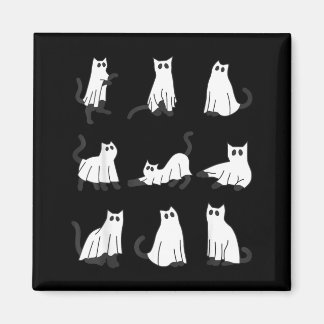 Íman Gato Fantasma Fofo Design Divertido de Halloween g