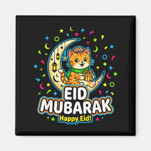 Íman Gato feliz eid mubarak para crianças muçulmanas ei