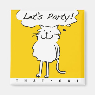 Íman Gato Feliz Sorridente como uma Ilustração de Desen