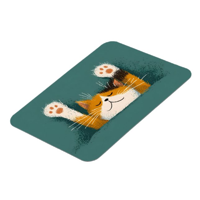 Íman Gato Fofo e Divertido Dormindo (Left Side)
