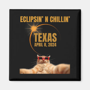 Íman Gato Fofo Eclipse Solar Total Texas