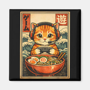 Íman Gato Gamer Anime Kawaii Ramen Japonês Retro Jogos