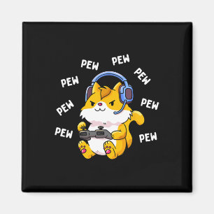 Íman Gato Gamer Pew Pew Vídeo Game Gatos Jogos Gatinho 