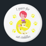 Íman Gato Gato Gato Gelado Púrpura Galgas<br><div class="desc">Íman bonito para amantes de gatos. No atual clima de distanciamento social,  as crias de gatos são ainda mais preciosos.</div>