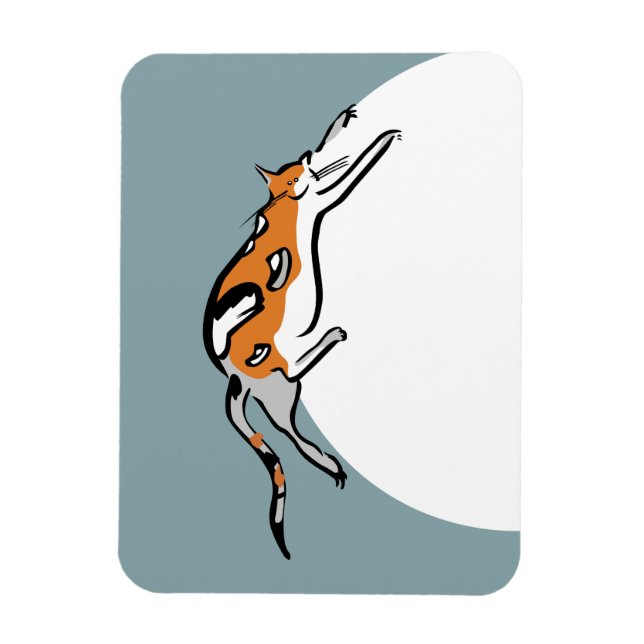 Íman Gato Gelado Preguiçoso Tricolor Engraçado (Vertical)