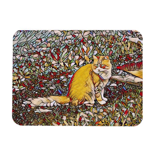 Íman Gato gengibre bonito para caminhar (Horizontal)