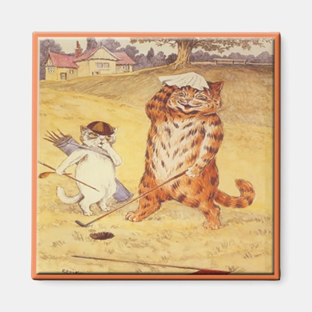 Íman Gato Gordo jogando golfe (Frente)