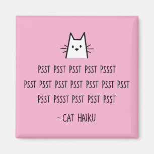 Íman Gato Haiku Square Magnet