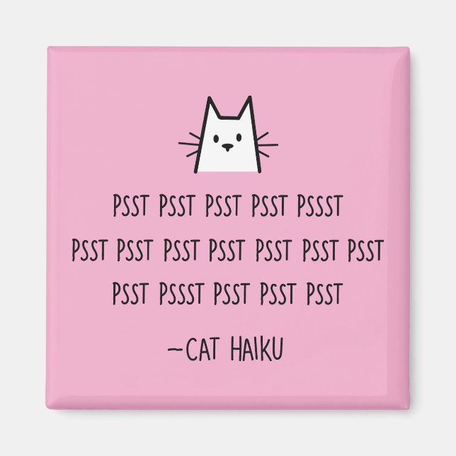 Íman Gato Haiku Square Magnet (Frente)