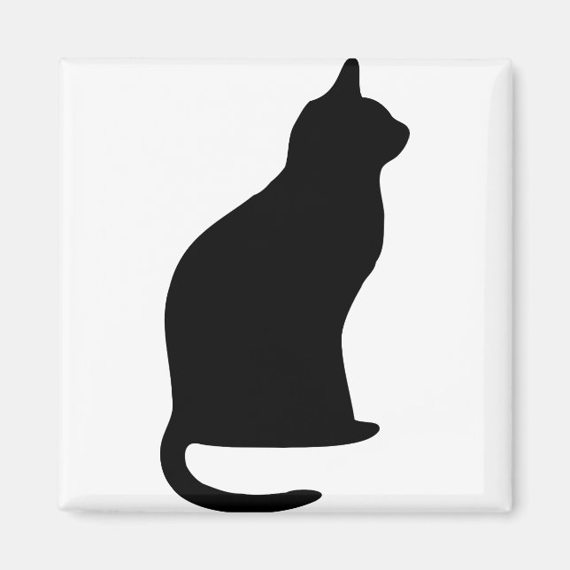 Íman Gato Halloween Black Silhouette (Frente)