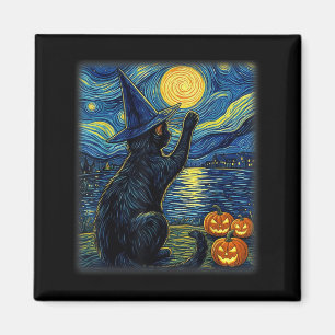 Íman Gato Halloween Engraçado Amante de Gatos Pretos Pa