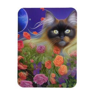 Íman Gato Himalaia nas Flores