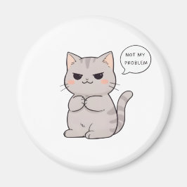 Íman Gato Impassível "Não é Meu Problema" Design Divert