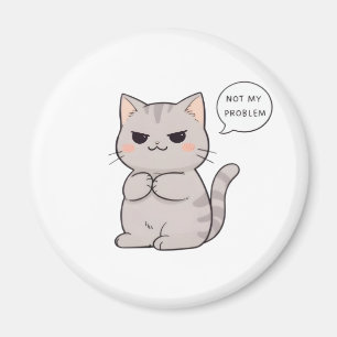 Íman Gato Impassível "Não é Meu Problema" Design Divert