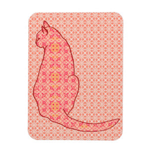 Íman Gato Japonês - Coral Orange Batik
