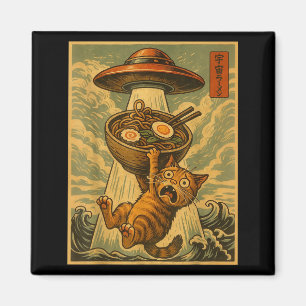 Íman Gato Japonês Engraçado Ramen Ufo Anime Homens Mulh