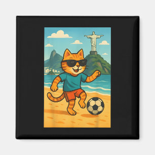 Íman Gato Jogando Futebol Esporte Fofo Rio De Janeiro B