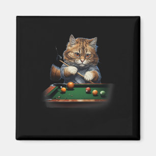 Íman Gato Jogando Piscina Bilhar Legal Gatos Engraçados
