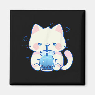 Íman Gato Kawaii Boba Japonês Linda Estética Garota de 