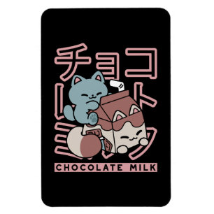 Íman Gato Kawaii com Leite de Chocolate – Arte Pop Japo