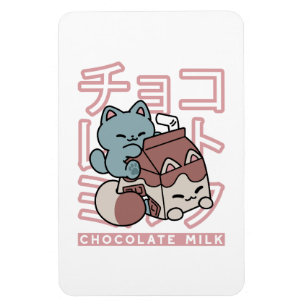 Íman Gato Kawaii com Leite de Chocolate – Arte Pop Japo