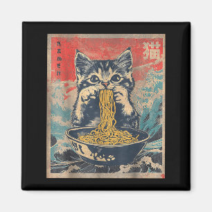 Íman Gato Kawaii Comendo Macarrão Ramen Presente Divert