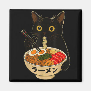 Íman Gato Kawaii Comendo Macarrão Ramen Presente Divert