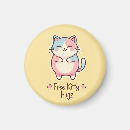 Íman Gato Kawaii Fofo "Abraços de Cachorrinho Grátis" Í