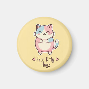 Íman Gato Kawaii Fofo "Abraços de Cachorrinho Grátis" Í