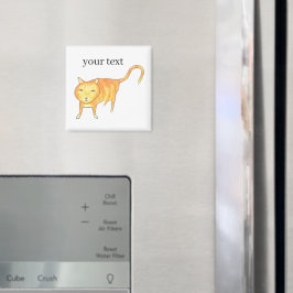 Íman Gato Laranja Apático Fofo
