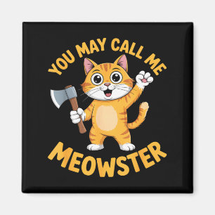 Íman Gato laranja cartoon machado engraçado meowster Ga