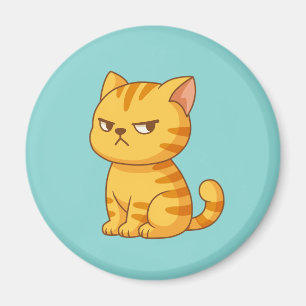 Íman Gato Laranja Mal-Humorado Verde Listrado
