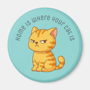 Íman Gato Laranja Malhado Irritadiço Texto Personalizad
