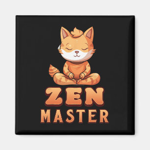 Íman Gato Laranja Yoga Mestre Zen Gato Laranja Tabby Yo