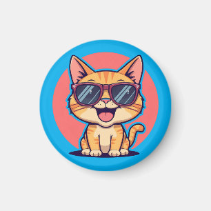 Íman Gato legal com óculos escuros - Design Gatinho eng
