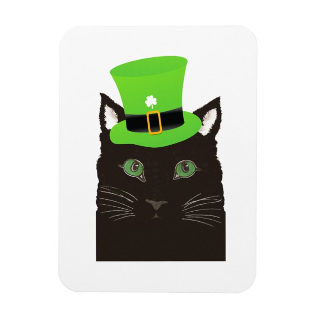 Íman Gato Legal com um Chapéu Verde (Vertical)