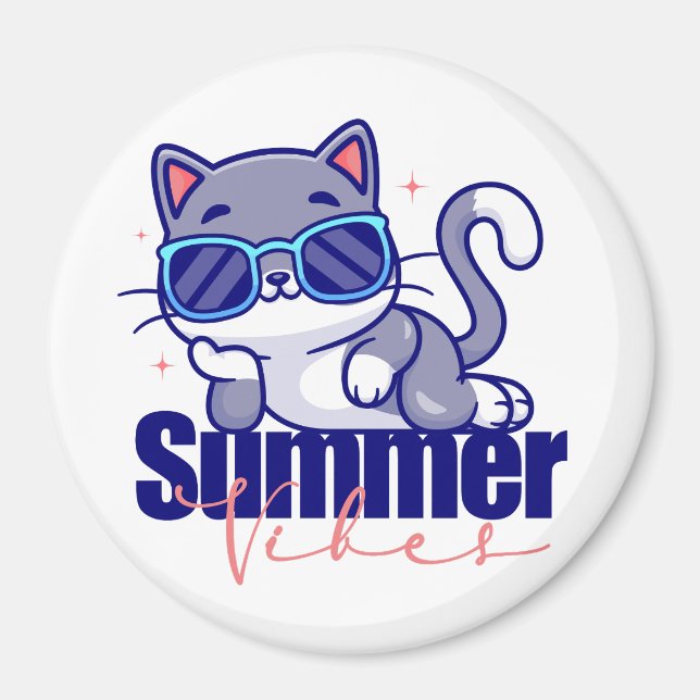 Íman Gato Legal Vibrações de Verão (Frente)