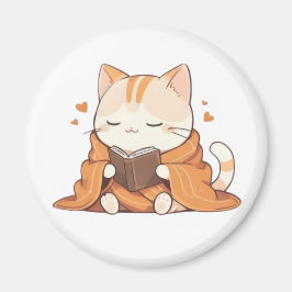 Íman Gato Leitor Aconchegante Kawaii Design de Gatinho 