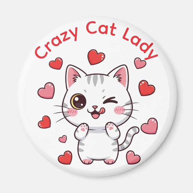 Íman Gato Louco Lady Chibi (Frente)