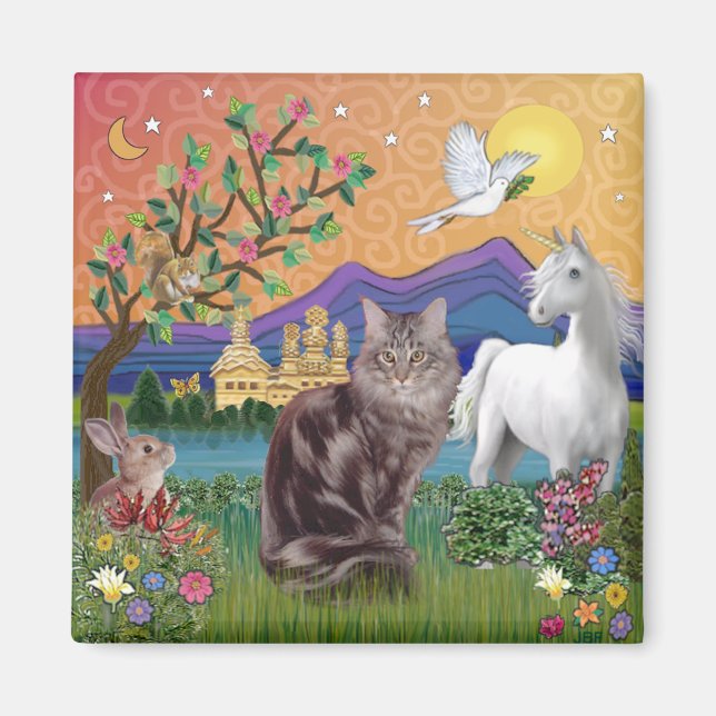 Íman Gato Maine Coon - Terra da Fantasia (Frente)