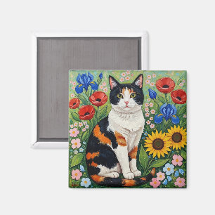 Íman Gato Malhado e Girassóis da Arte Popular
