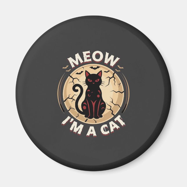 Íman Gato Miau Design Gráfico de Halloween_1 (Frente)