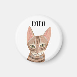 Íman Gato moderno ilustrado laranja giro