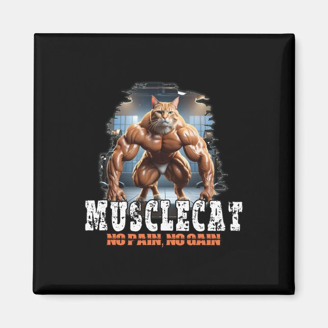 Íman Gato Muscular - Poder de Construção de Bacalhau -  (Frente)