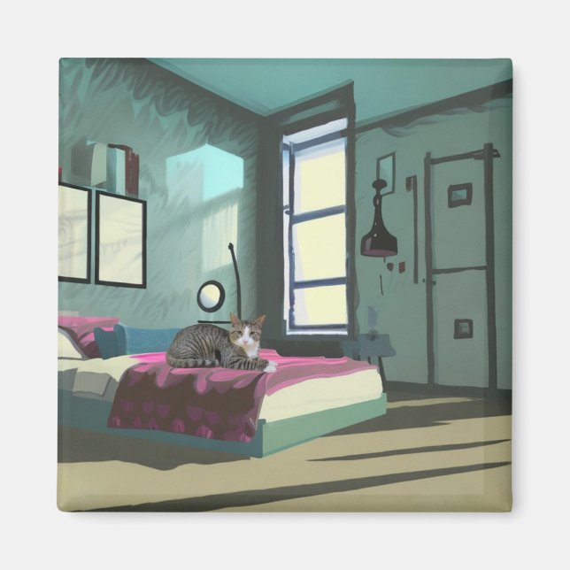 Íman Gato na Cama (Frente)